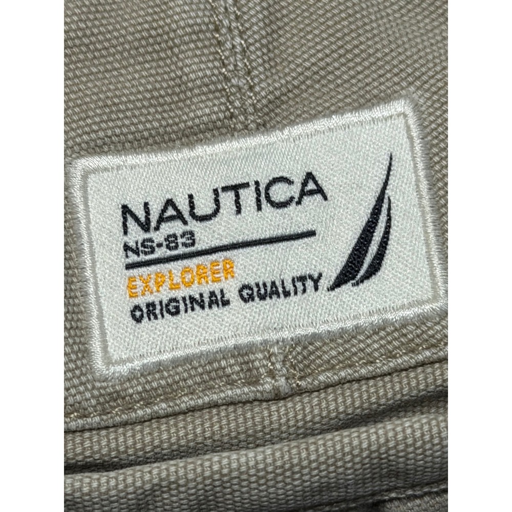 Nautica Explorer Mens Loose Fit Cargo Pants Tan Khaki Cotton Canvas 34x30 - Picture 10 of 11